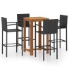 Ensemble de bar de jardin 5 pcs Noir 