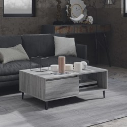 Table basse sonoma gris 90x60x35 cm bois d'ingénierie 
