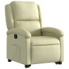 Fauteuil inclinable crème cuir véritable 