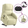 Fauteuil inclinable crème cuir véritable 