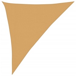 Voile d'ombrage 160 g/m² triangulaire sable 3x4x5 m PEHD 