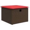 Salon de jardin avec coussins 5 pcs marron résine tressée 