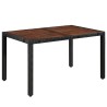 Ensemble à manger d'extérieur 7pcs Résine tressée acacia Noir 