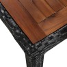 Ensemble à manger d'extérieur 7pcs Résine tressée acacia Noir 
