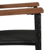 Ensemble à manger d'extérieur 7pcs Résine tressée acacia Noir 