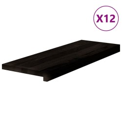 Marches d'escalier 12 pcs marron foncé 70x25x2 cm chêne massif 