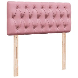 Sommier à lattes de lit avec matelas Rose 100x200 cm Velours 