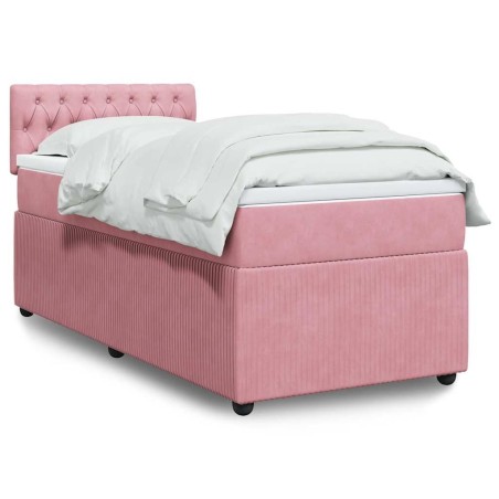 Sommier à lattes de lit et matelas Rose 80x200 cm Velours 