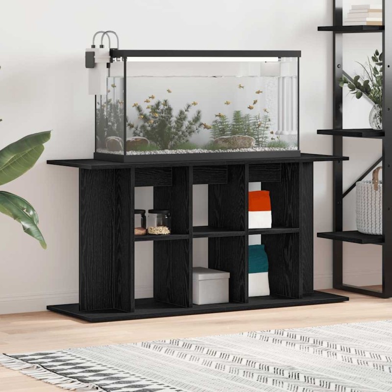 Support pour aquarium chêne noir 120x40x60 cm bois d'ingénierie 