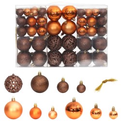 Boules de Noël 100 pcs marron 3 / 4 / 6 cm 