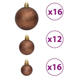 Boules de Noël 100 pcs marron 3 / 4 / 6 cm 