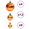 Boules de Noël 100 pcs marron 3 / 4 / 6 cm 
