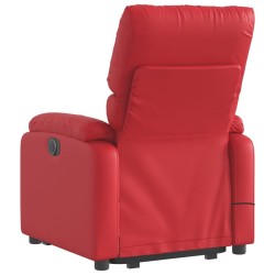 Fauteuil inclinable électrique rouge similicuir 