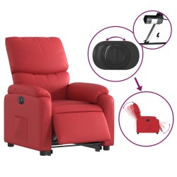 Fauteuil inclinable électrique rouge similicuir 