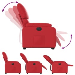 Fauteuil inclinable électrique rouge similicuir 