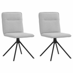 Chaises à manger lot de 2 gris nuage tissu 