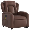 Fauteuil inclinable de massage électrique marron similicuir 