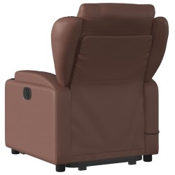 Fauteuil inclinable de massage électrique marron similicuir 