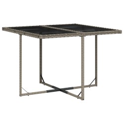Ensemble à manger de jardin 9 pcs coussins gris résine tressée 
