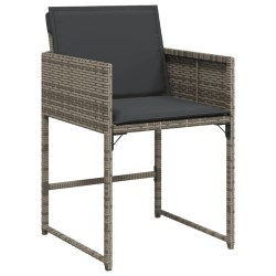 Ensemble à manger de jardin 9 pcs coussins gris résine tressée 