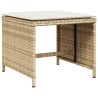 Ensemble à manger de jardin et coussins 9 pcs beige Poly rotin 