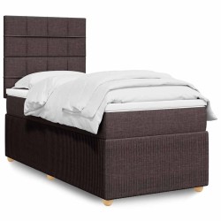 Sommier à lattes de lit avec matelas Marron foncé 100x200 cm 