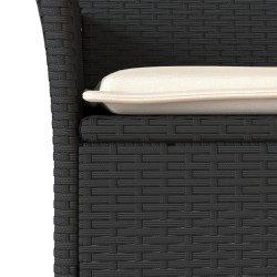 Ensemble à manger de jardin et coussins 5 pcs noir rotin acacia 