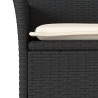 Ensemble à manger de jardin et coussins 5 pcs noir rotin acacia 