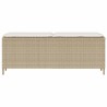 Banc de jardin avec coussin beige 110x30x40,5 cm résine tressée 