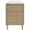 Banc de jardin avec coussin beige 110x30x40,5 cm résine tressée 