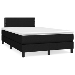 Sommier à lattes de lit avec matelas noir 120x190 cm tissu 