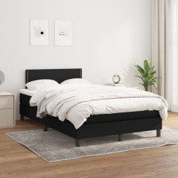 Sommier à lattes de lit avec matelas noir 120x190 cm tissu 