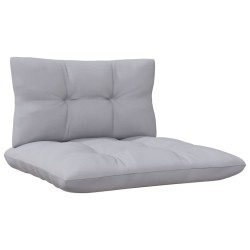 Salon de jardin 5 pcs avec coussins gris bois de pin 