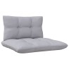 Salon de jardin 5 pcs avec coussins gris bois de pin 