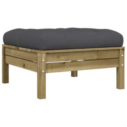 Repose-pied de jardin avec coussin bois de pin imprégné 
