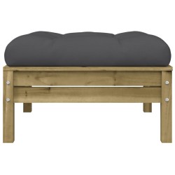 Repose-pied de jardin avec coussin bois de pin imprégné 