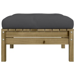 Repose-pied de jardin avec coussin bois de pin imprégné 