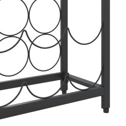 Casier à bouteilles de 57 bouteilles noir 34x18x200cm fer forgé 