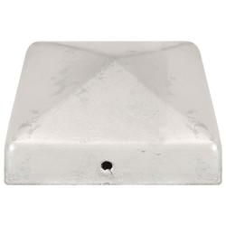 Bouchons de poteau de clôture 6 pcs Métal galvanisé 81x81 mm 