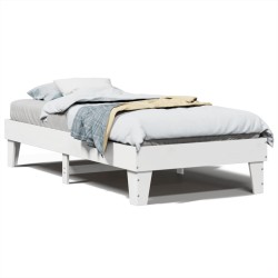 Cadre de lit sans matelas blanc 90x200 cm bois de pin massif 