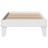 Cadre de lit sans matelas blanc 90x200 cm bois de pin massif 