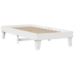 Cadre de lit sans matelas blanc 90x200 cm bois de pin massif 