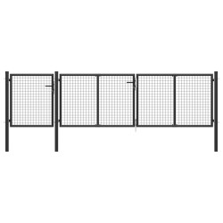Portail de jardin Acier 400 x 75 cm Anthracite 