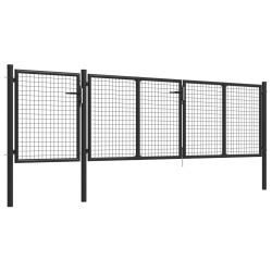 Portail de jardin Acier 400 x 75 cm Anthracite 