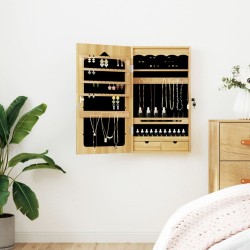 Armoire à bijoux avec miroir murale 37,5x10x67 cm 