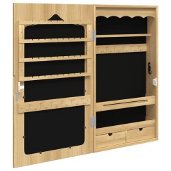Armoire à bijoux avec miroir murale 37,5x10x67 cm 
