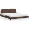 Lit avec matelas marron 180x200 cm similicuir 