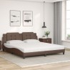 Lit avec matelas marron 180x200 cm similicuir 