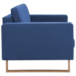 Canapé à 2 places tissu bleu 