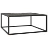 Table basse Noir avec verre marbre noir 80x80x35 cm 